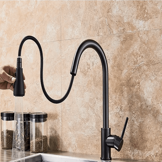 MENOPO Aquatap - Stylischer Wasserhahn mit ausziehbarem Schlauch FT2219