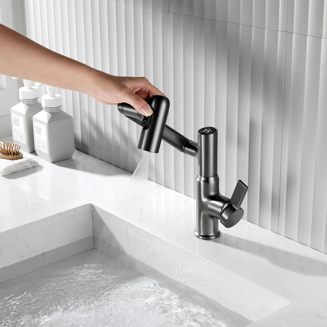 MENOPO Flexitap - Innovativer Wasserhahn mit digitaler Temperaturanzeige FT2207